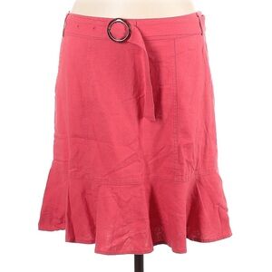 loft pink linen summer skirt